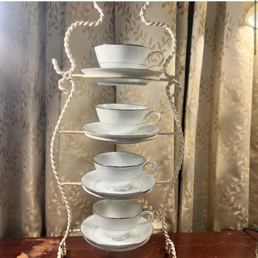 Noritake Buckingham 6438 Japan Teacup and Saucers Set of 4 (#2)